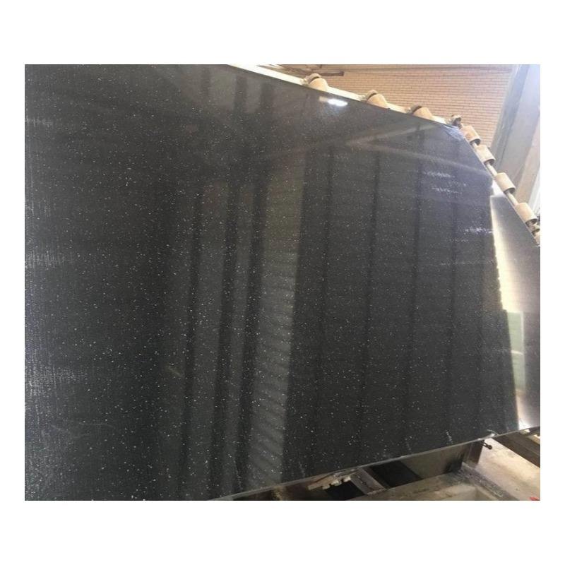 Đá Granite Đen Galaxy Tự Nhiên Tấm Nửa, Thạch Anh Đen Đánh Bóng cho Mặt Bàn Ngoài Trời, Hoàn Thiện Bề Mặt Phun Cát, Dạng Tấm Lớn