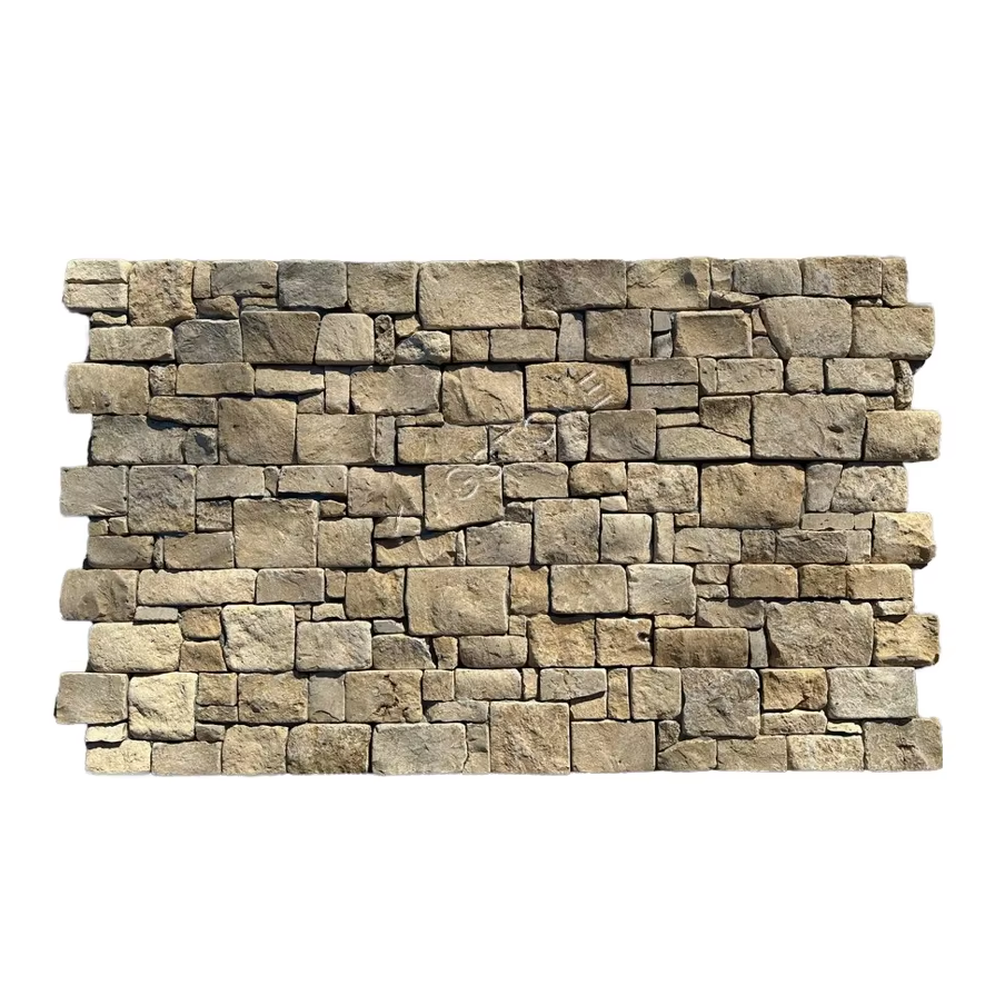 Gạch ốp tường xếp lớp đá phiến sa thạch tự nhiên thiết kế hiện đại kích thước tùy chỉnh, ứng dụng ngoài trời, bề mặt chẻ, kháng xói mòn axit, ngoại thất