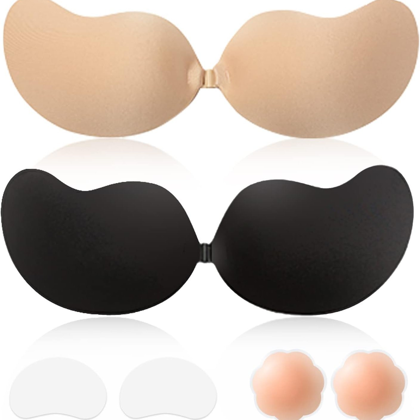 2025 Mango Áo ngực vô hình không dây không lưng nâng ngực bằng băng keo trong suốt và miếng dán che nhũ hoa silicon