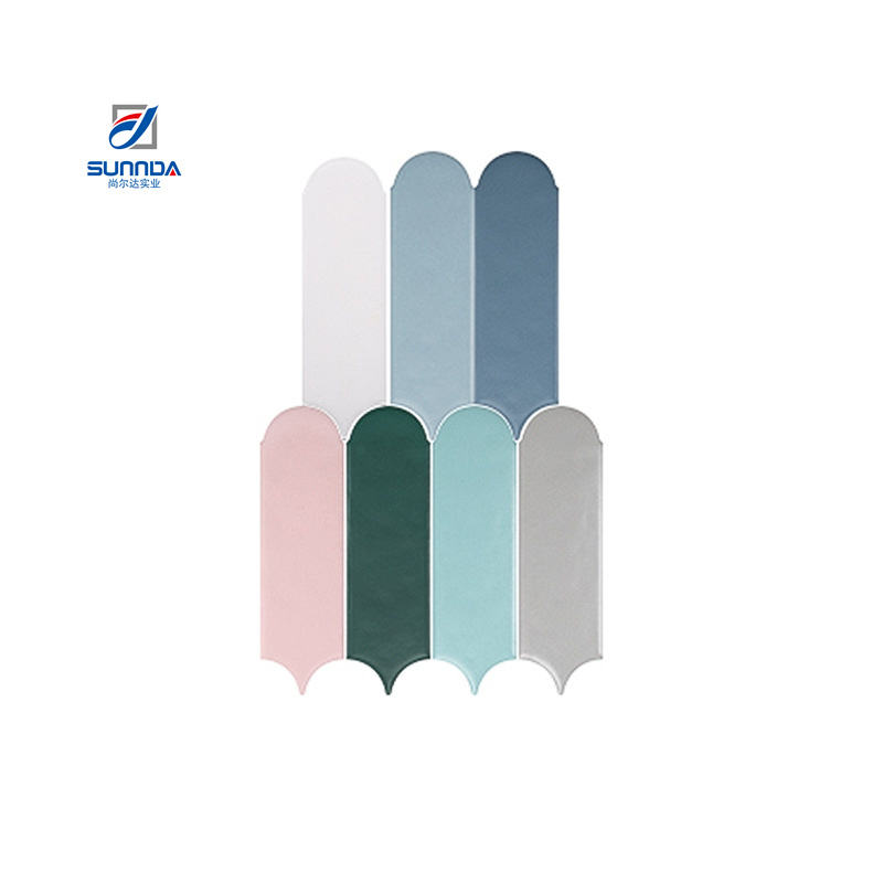 Gạch Mosaic Gốm Tráng Men Thủ Công Hình Lá Lông Vũ 3D Đa Sắc Hiện Đại Dùng Cho Ốp Tường Bếp Và Phòng Tắm