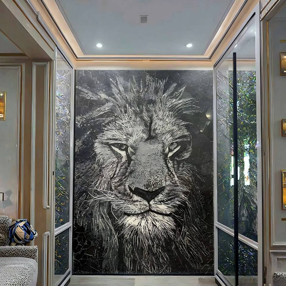 Bán sỉ Schomex Tranh tường khảm kính cẩm thạch hình động vật tùy chỉnh hiện đại thủ công