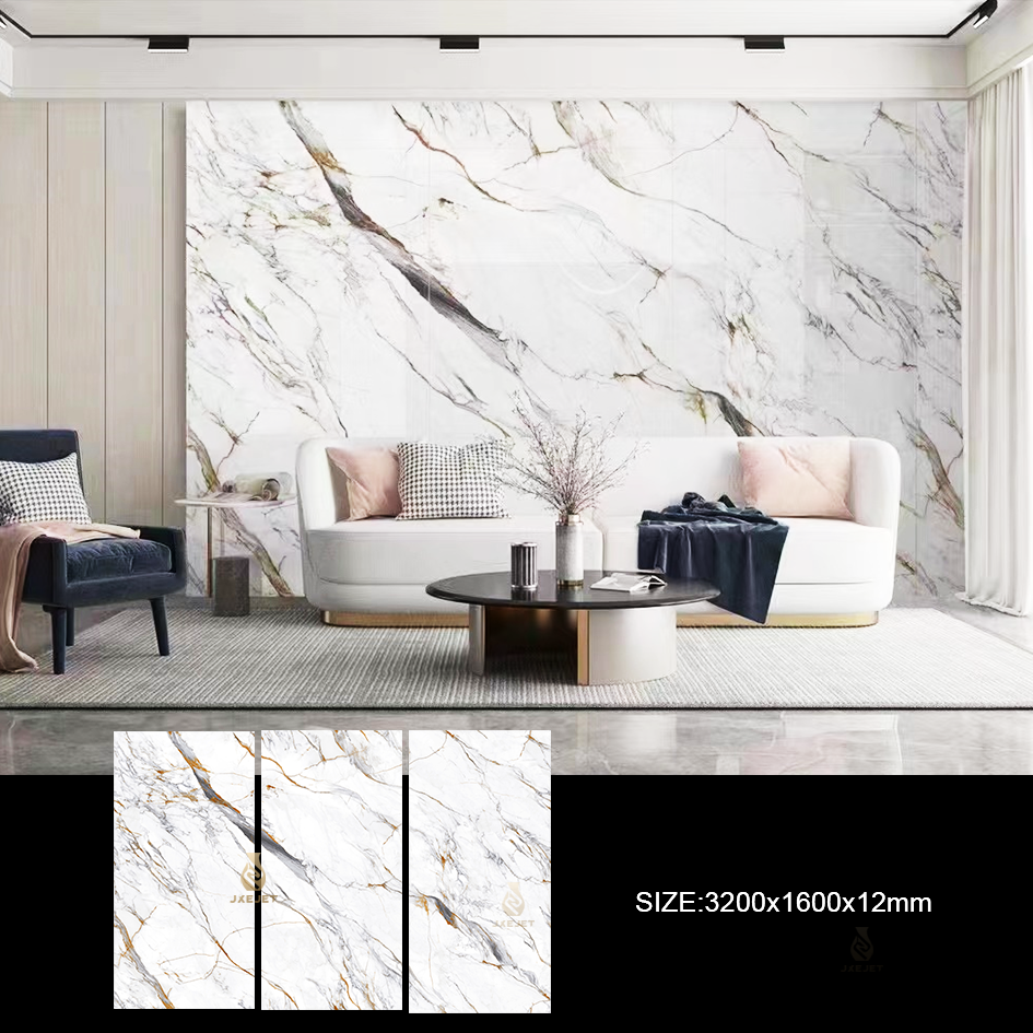 Viên gạch lát sàn đá sintered trắng chất lượng cao 1600x3200x12mm