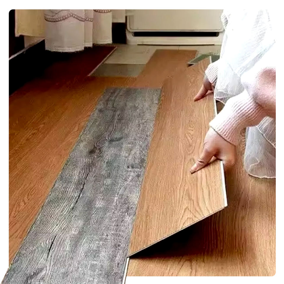 Tấm ván sàn vinyl chống thấm nước PVC bóc dán, hèm khóa SPC LVT, lát sàn trong nhà