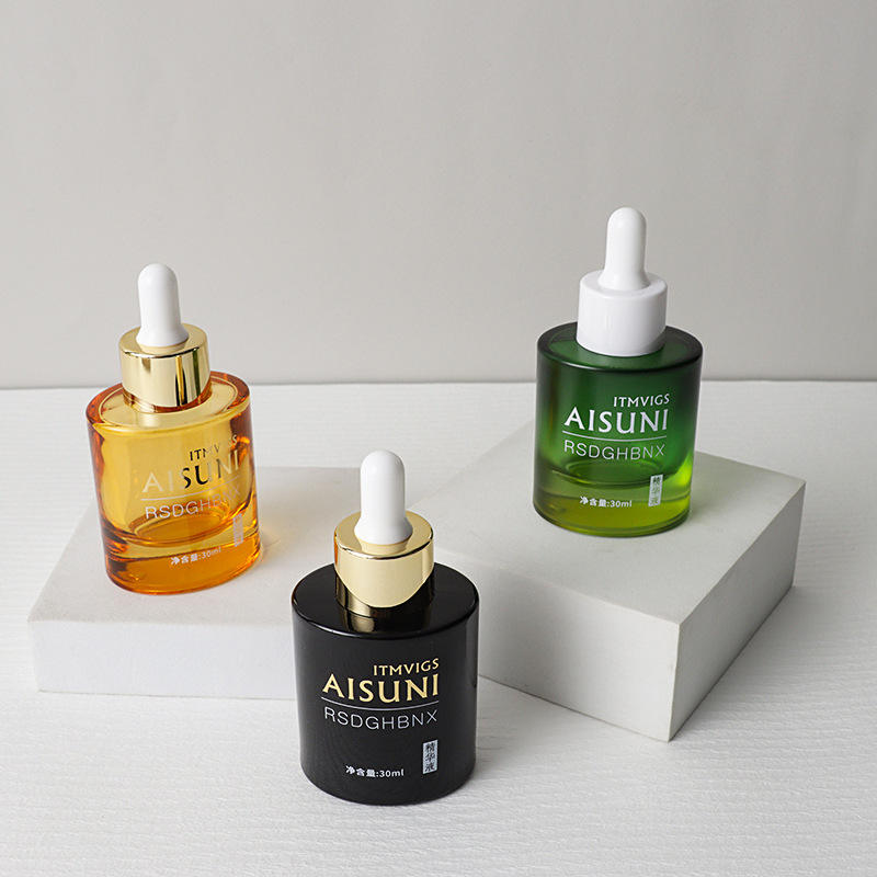 Nhà sản xuất bao bì mỹ phẩm Lọ thủy tinh chia vạch có ống nhỏ giọt đựng tinh chất tinh dầu 30/40ml