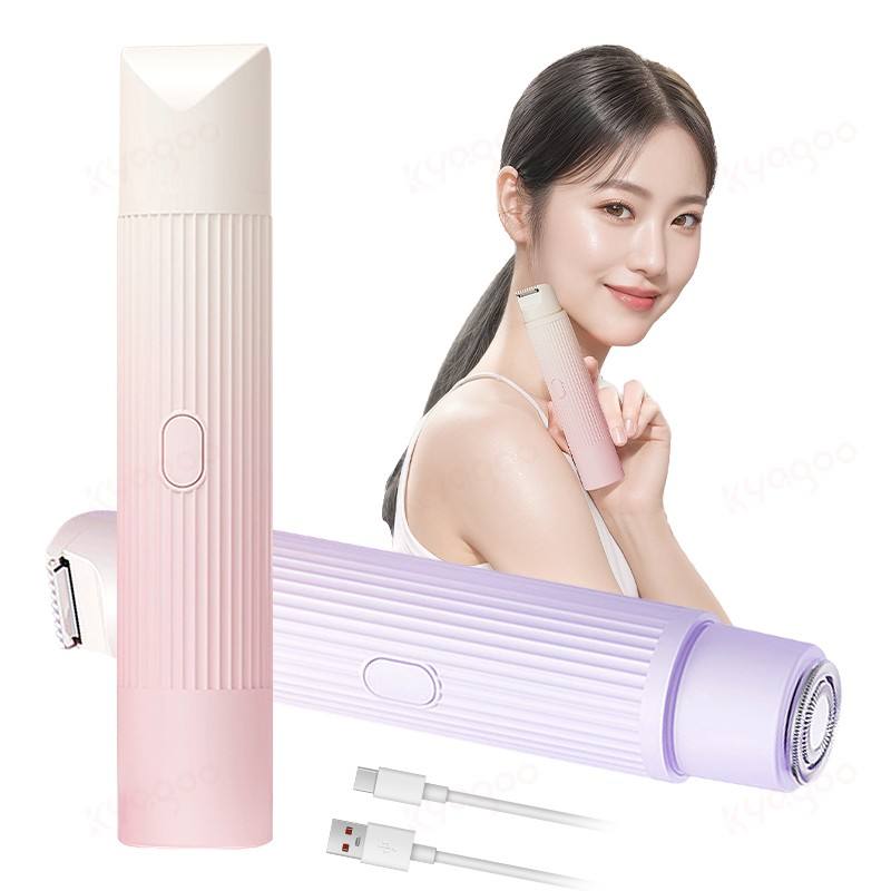 Máy cạo râu điện nữ hai đầu mới 2025, sạc lại được, không đau, tỉa lông mặt và cơ thể