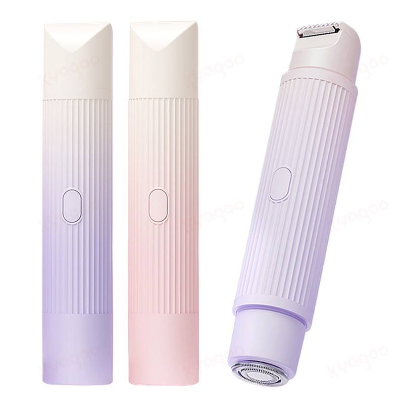 Máy cạo lông điện nữ sạc lại hai đầu, thiết kế mới, chống nước, không đau, tỉa lông mặt và cơ thể