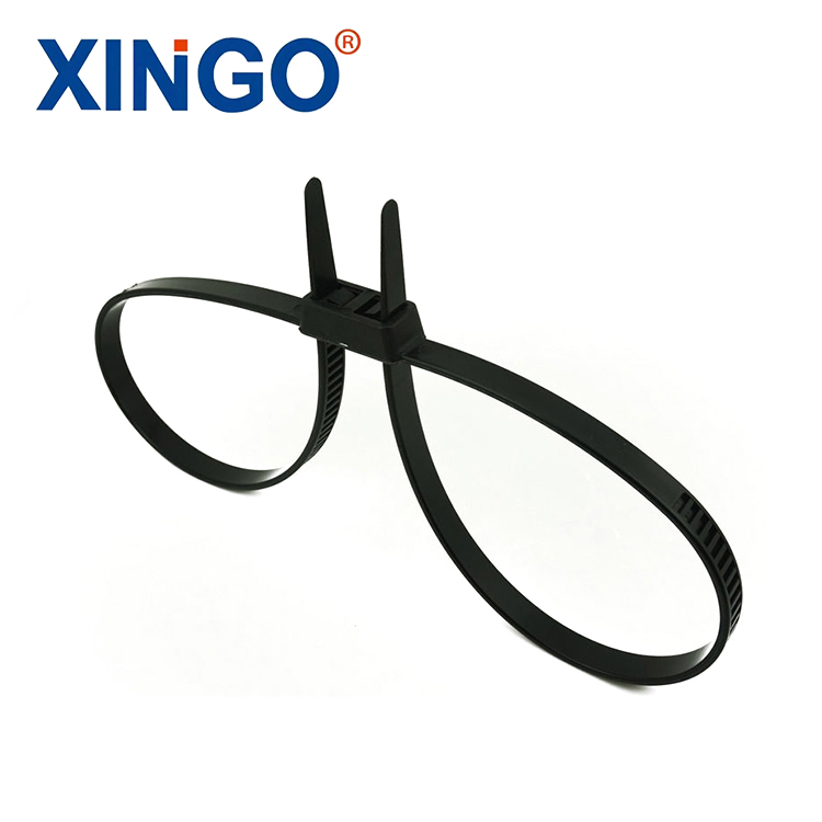 Còng tay nhựa dùng một lần tự khóa Trung Quốc, dây cáp nylon kép 12*700mm