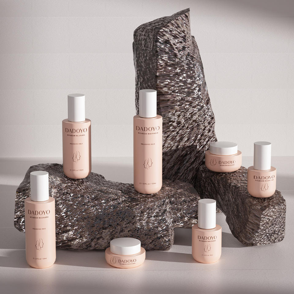 Bộ Chăm Sóc Da Đáy Dày Thủy Tinh Chai Vuông Mới 2025, Nước Hoa Hồng Và Sữa Dưỡng 150ml, Kem 50g