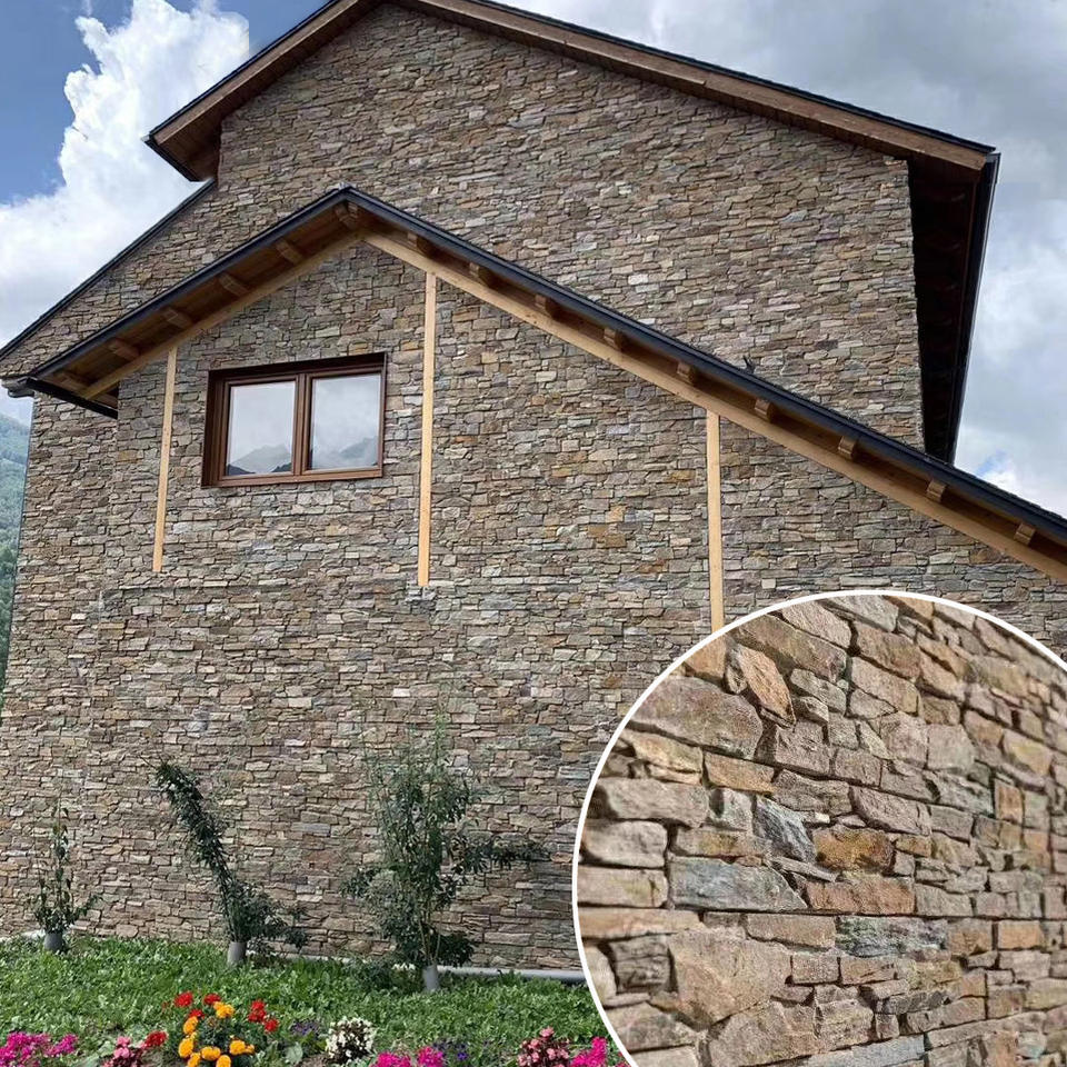Lát đá tường Rustic Sunnye cho tường nhà ngoài trời
