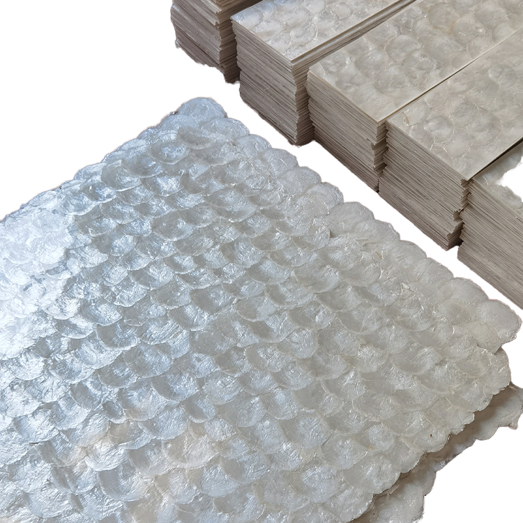 Gạch Mosaic Vỏ Sò Capiz Tự Nhiên Phong Cách Hiện Đại Dùng Để Trang Trí Nhà Cửa Và Đồ Nội Thất Tự Làm, Thiết Kế Dạng Sàn Gỗ Cho Ứng Dụng Trong Phòng & Biệt Thự