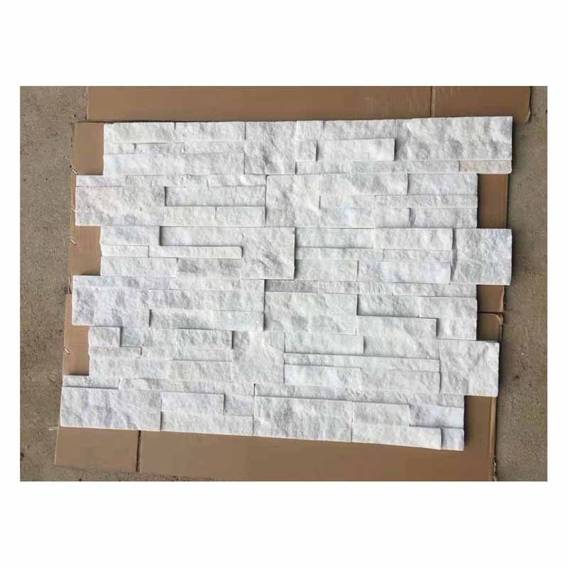 Đá ốp tường văn hóa xếp chồng màu trắng trang trí trong nhà