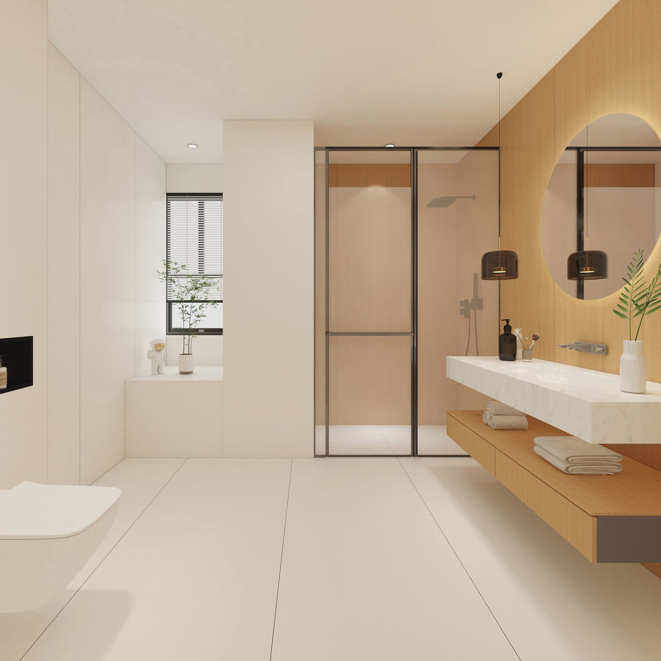 Tấm đá Sintered lớn màu trắng mờ dùng cho nhà ở và thương mại