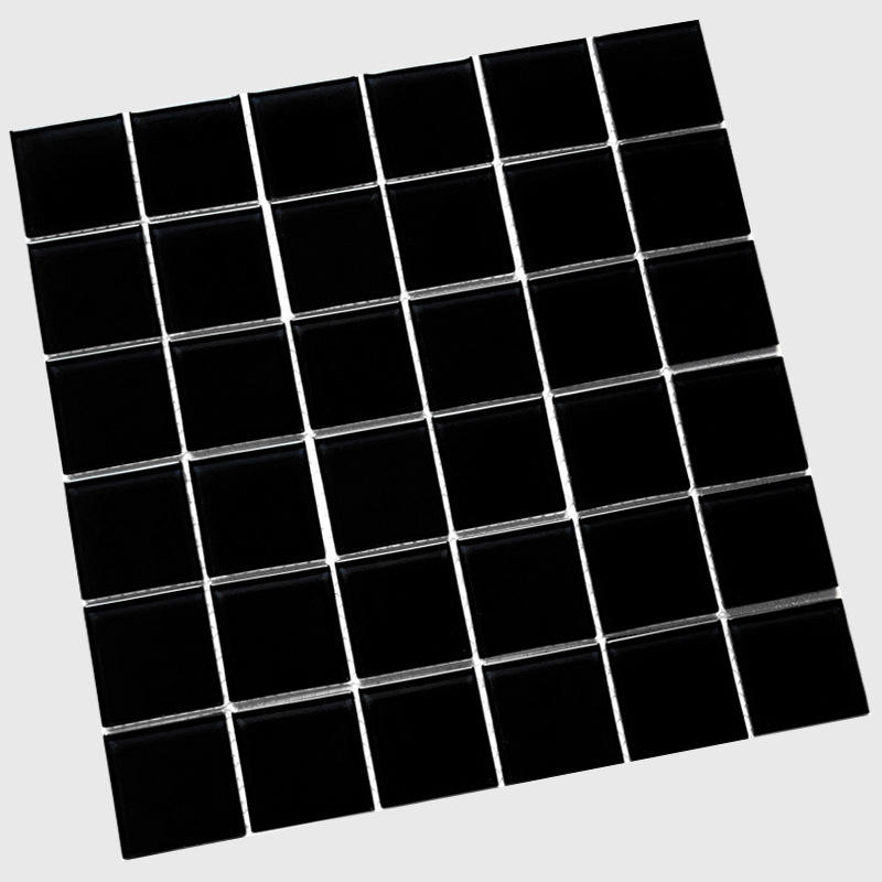Gạch Mosaic Kính Trong Suốt Pha Lê Màu Đen Chất Lượng Cao Từ Nhà Máy Dùng Cho Hồ Bơi