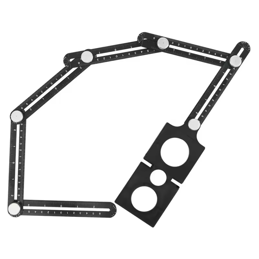 Thước đo góc bằng hợp kim nhôm, ray định vị mở gạch, thước sáu cạnh