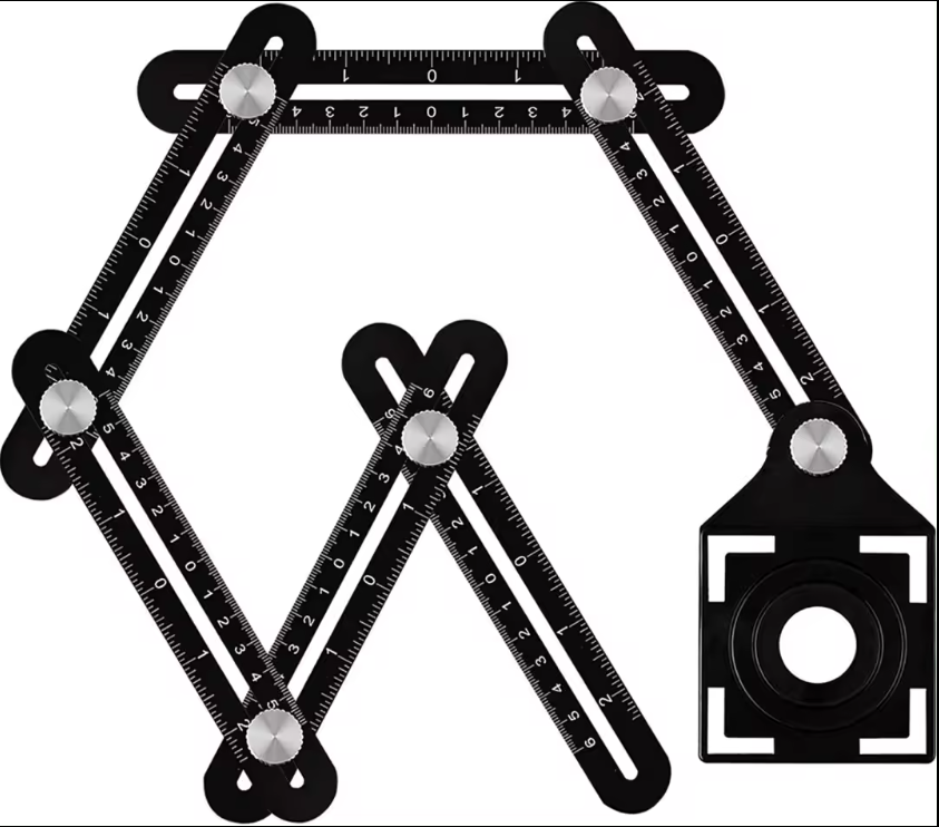 Thước kẻ sáu cạnh đa góc có thể điều chỉnh, định vị lỗ gạch