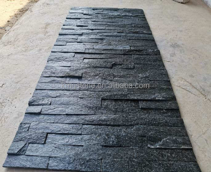 Tấm ốp tường đá tự nhiên thạch anh đen chất lượng cao hiện đại, dùng trong nhà và ngoài trời, hoàn thiện tự nhiên, bền bỉ, thương hiệu KMGSTONE
