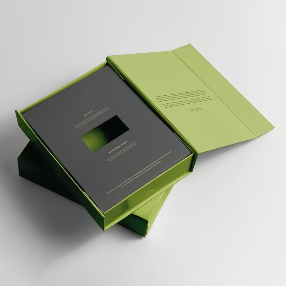 Hộp Mỹ Phẩm Từ Tính Tùy Chỉnh Màu Xanh Lá Hồng Đen Lót Xốp Dùng Cho Bao Bì Chăm Sóc Da, Nước Hoa, Trang Điểm Có In Dập Nổi