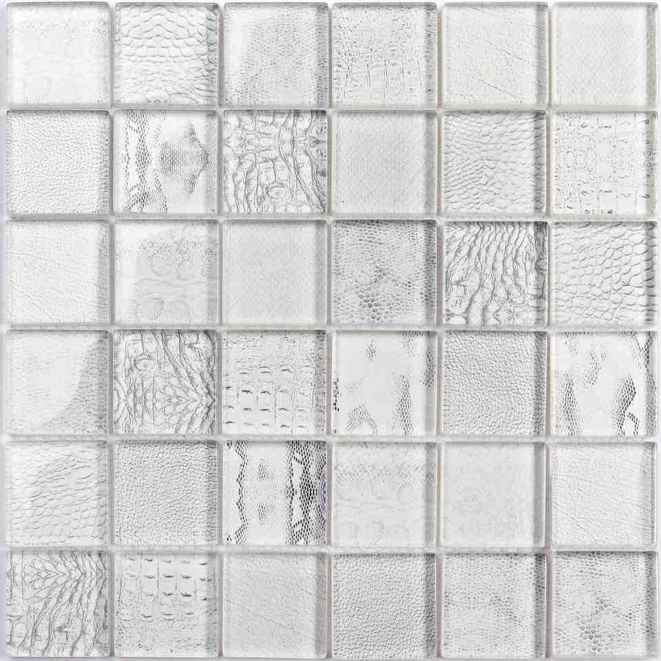 Gạch khảm kính hiện đại 48x48x8mm in kỹ thuật số họa tiết động vật hoang dã kiểu lát gỗ cho nhà bếp, phòng tắm, phòng khách, ngoài trời