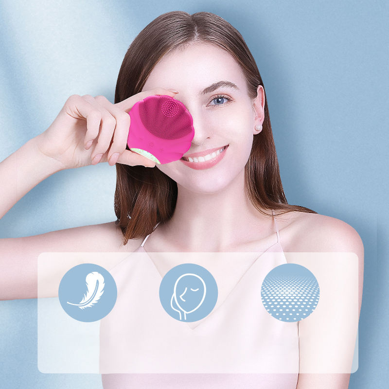 Máy rửa mặt điện dùng tại nhà bằng silicone chống nước, thiết bị mát-xa làm sạch sâu và tẩy tế bào chết cho khuôn mặt được cải thiện.