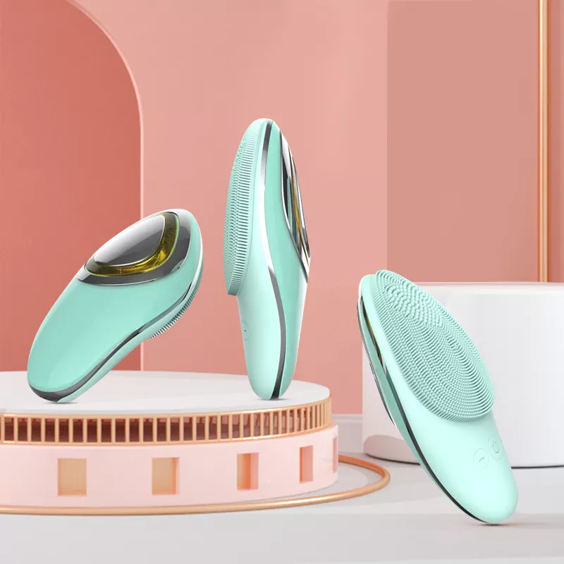 Thiết bị làm sạch sâu và trẻ hóa da mặt, máy điện di Galvanic hoàn chỉnh, bàn chải silicone làm sạch và nâng cơ.