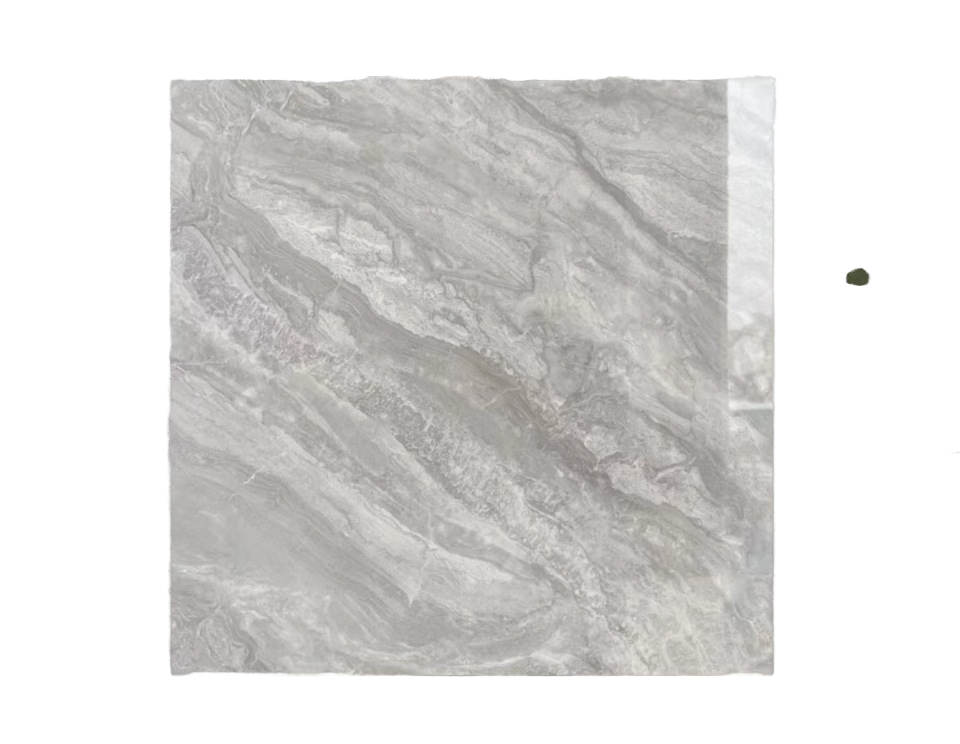 Gạch Lát Nền Porcelain 600x600mm Xám Nhạt Chống Trượt Bán Chạy Nhất, Vân Đá Cẩm Thạch Bóng, Dùng Cho Phòng Tắm Biệt Thự