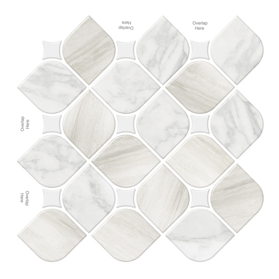 Jorunns Tấm dán tường 3D bóc dán chất lượng cao ốp bếp màu trắng chống thấm nước