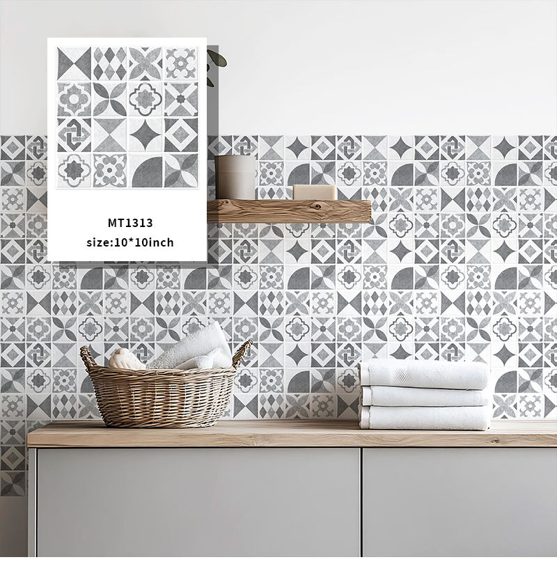 Jorunns Miếng dán tường giả gạch dạng tấm 3D Xám Cổ điển Bóc dán Chống thấm nước dùng cho tường nội thất giá tốt