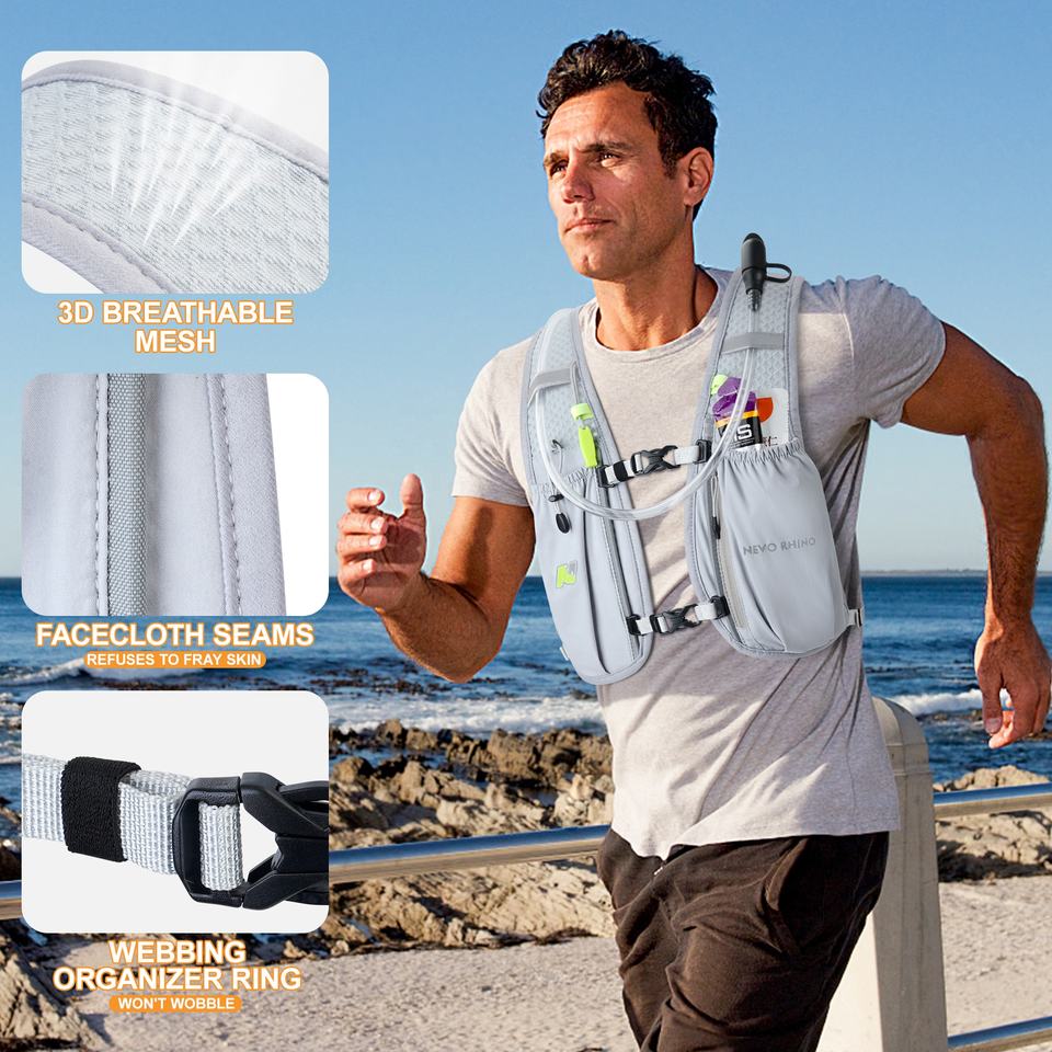 Áo vest cấp nước nylon nhẹ 5.5L kích thước tùy chỉnh, đa năng dành cho thể thao ngoài trời, marathon, đi bộ đường dài và chạy bộ