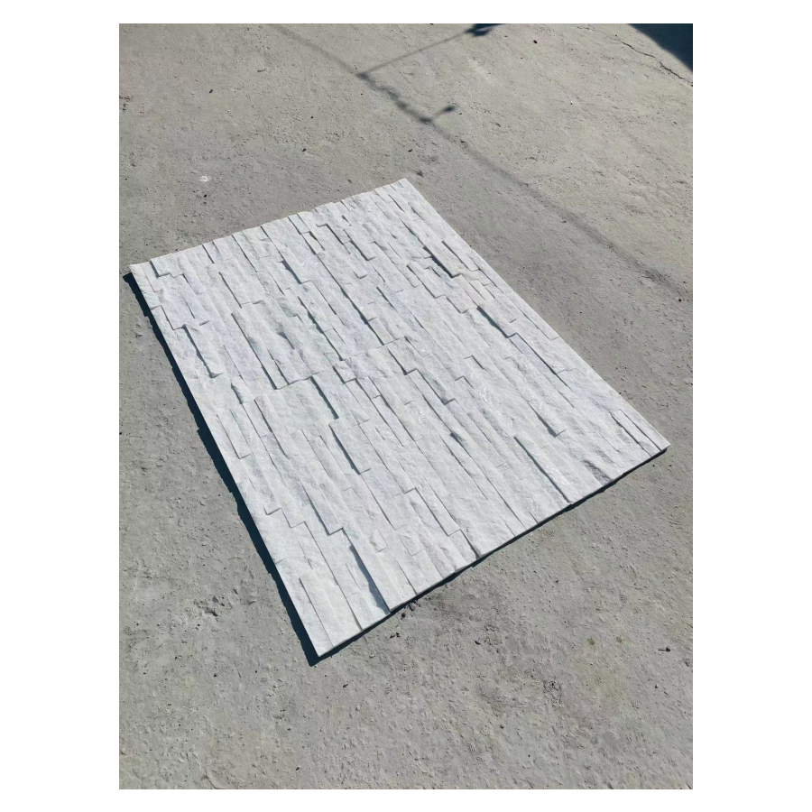 Tấm ốp tường ván lạng thạch anh trắng tự nhiên kiểu hiện đại, hoàn thiện tách kháng axit dùng cho ứng dụng bếp ngoài trời, ván lạng tự nhiên