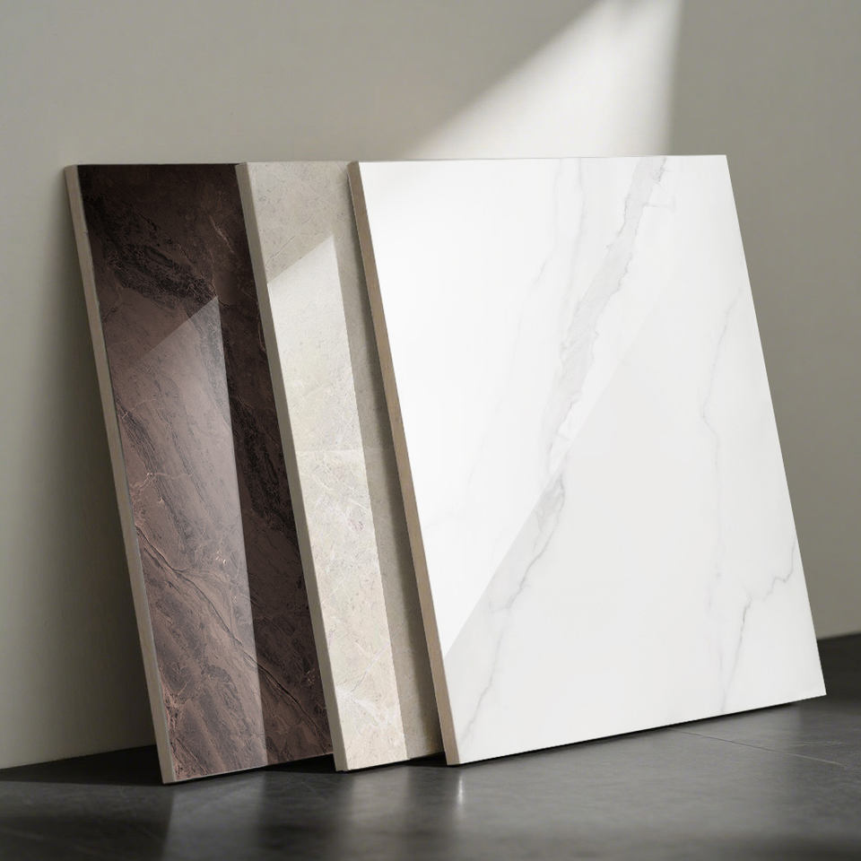 Gạch men sứ trắng Carrara bóng cao cấp 60x60