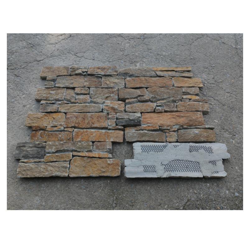 Đá ốp tường văn hóa ván lạng tự nhiên Thạch anh Nâu đỏ