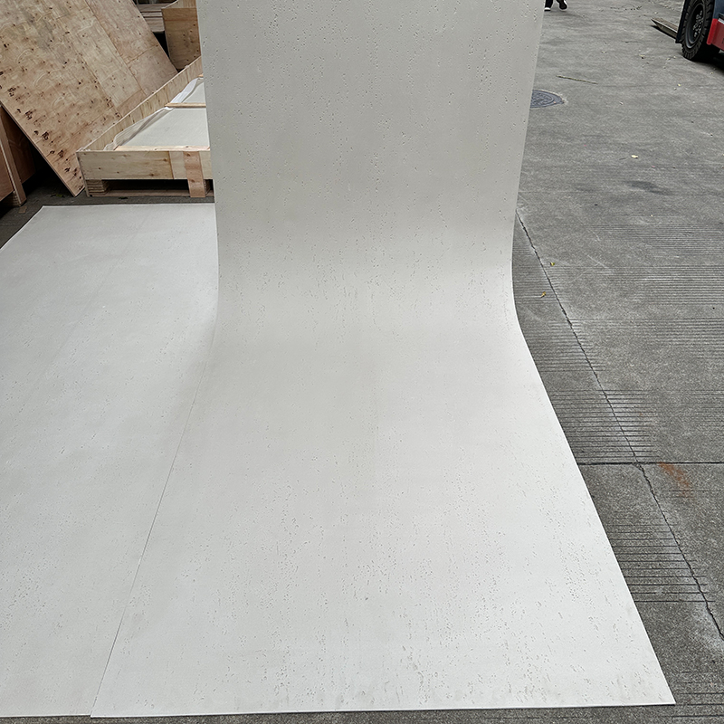 Ốp tường ngoài bằng gạch ceramic dẻo chống cháy, kháng khuẩn, màu trắng, dày 3-5mm hiện đại