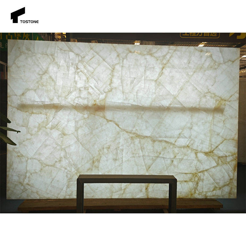 Tostone Vật liệu đá ốp mặt bàn có sẵn Tấm đá Quartzite tinh thể trắng Brazil cho mặt bàn bếp và mặt bàn trang điểm biệt thự hiện đại