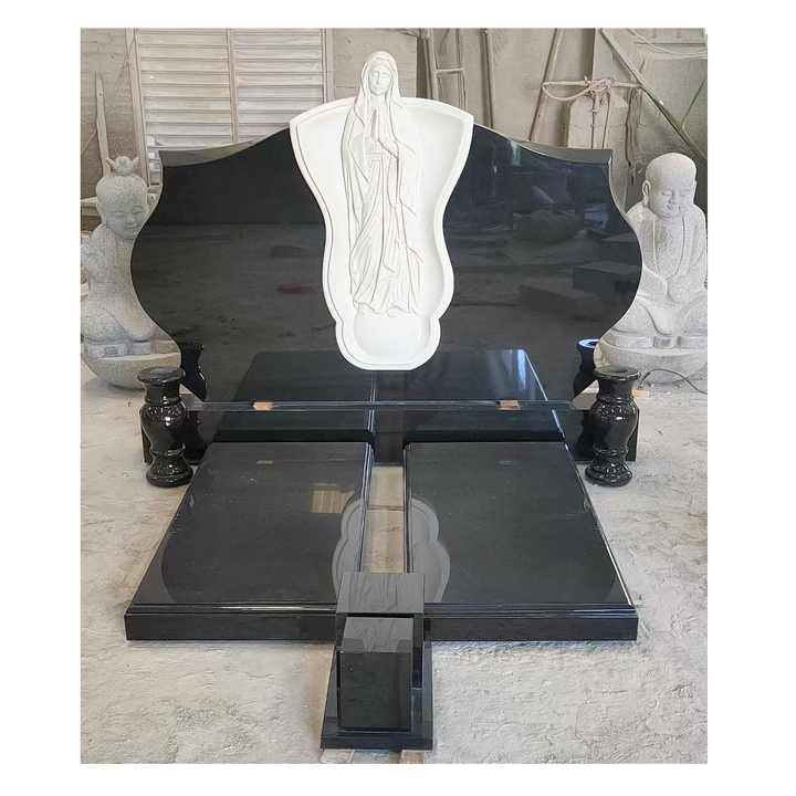 Lăng mộ Đức Mẹ Maria bằng đá granite đen tự nhiên chạm khắc theo phong cách châu Âu, kích thước đặt làm