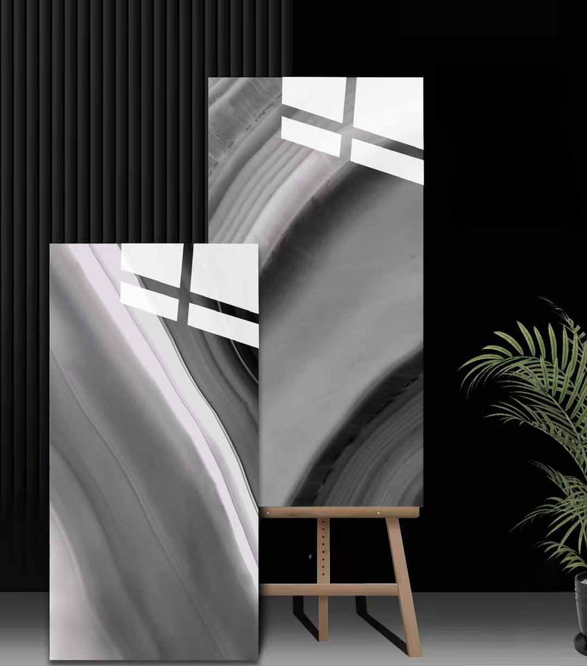 Gạch lát sàn công nghiệp đá cẩm thạch tráng men bóng thiết kế hiện đại 60x120cm, gạch ốp lát nhà, phòng, vật liệu xây dựng.