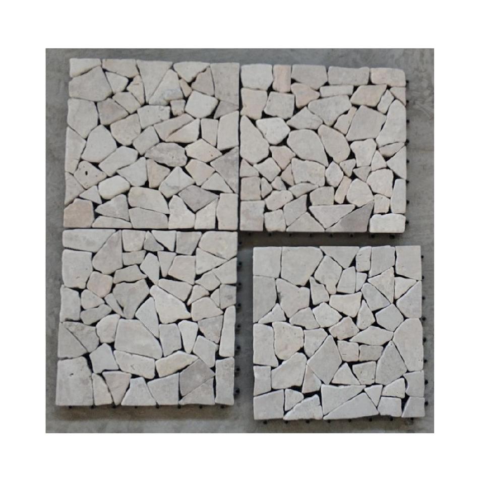 Gạch lát ngoài trời chống trơn màu be vân đá cẩm thạch liên kết