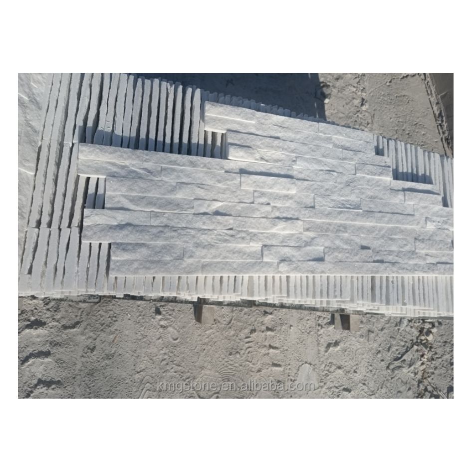 Tấm ốp tường veneer thạch anh trắng tự nhiên phong cách hiện đại, hoàn thiện chẻ chống axit, dành cho ứng dụng bếp ngoài trời, veneer tự nhiên.