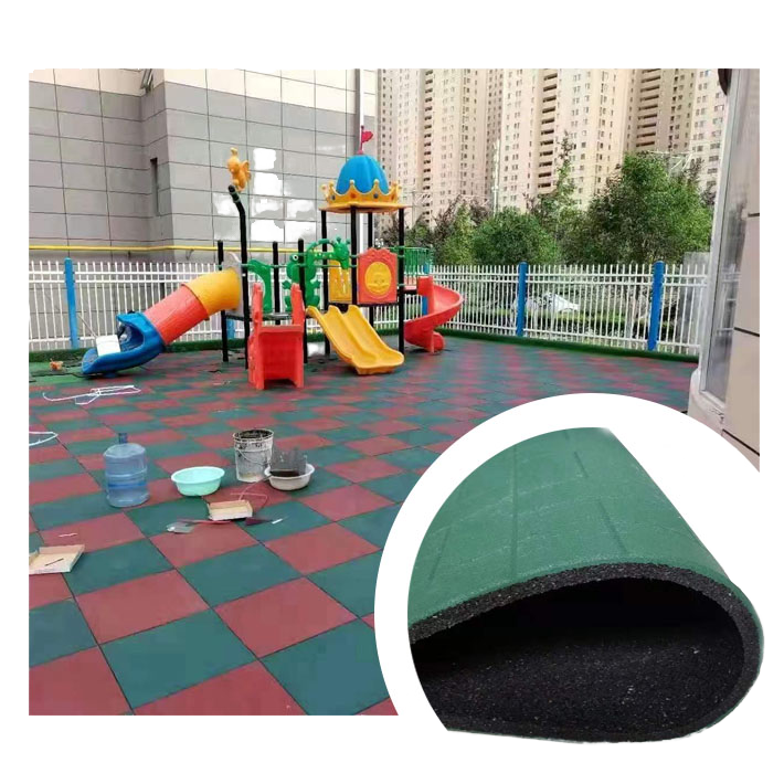 Mẫu miễn phí Ván sàn thể thao chất lượng cao Chống rung Bảo vệ cho sân chơi lát cao su ngoài trời