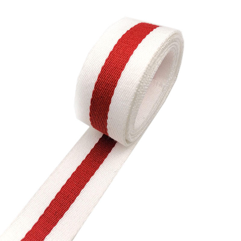 Dây đai/Băng vải dệt polyester bền, màu trắng đỏ tùy chỉnh, giá tốt