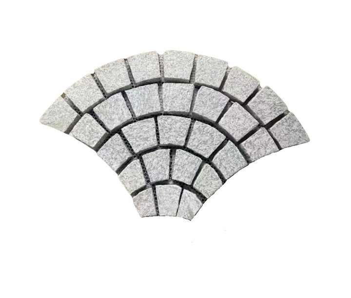 Đá granite hình quạt trắng tùy chỉnh cho lát sàn ngoài trời