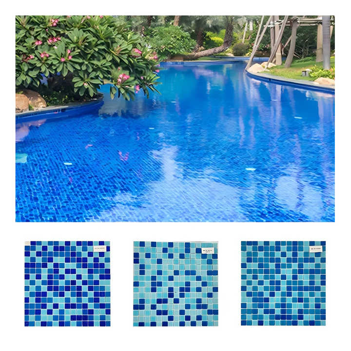 Gạch khảm mầu xanh trắng ngoài trời Phổ Sơn giá rẻ