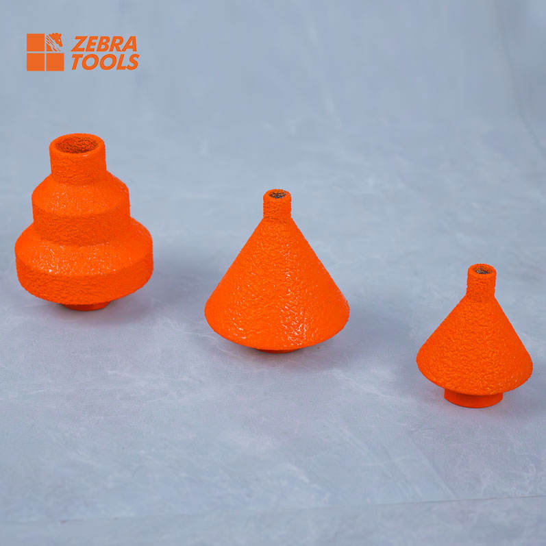 Đầu khoan kim cương đa năng Zebra Tools, đầu côn mài vát cho thép, đá cẩm thạch, đá granit & thạch anh, cán lục giác