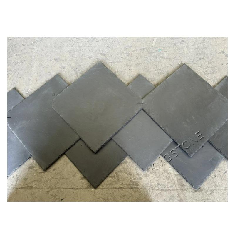 Ngói lợp mái đá phiến màu đen tự nhiên hình chữ nhật dùng để trang trí, vật liệu gạch đá phiến