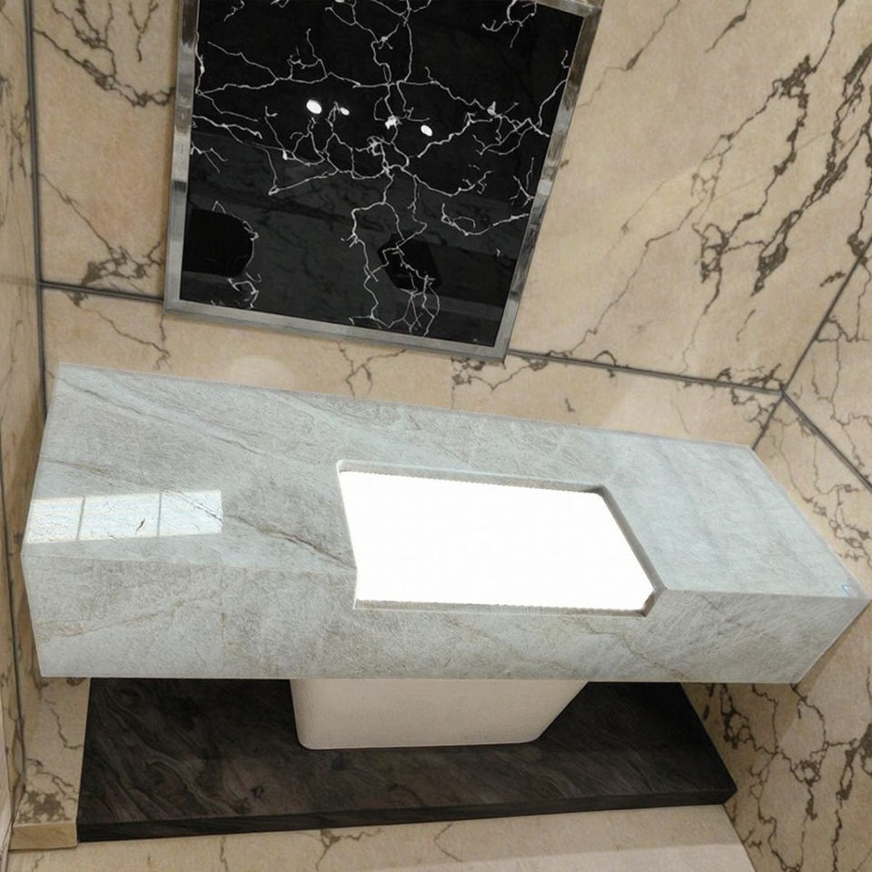 Mặt bàn đá cẩm thạch trắng Brazil Taj Mahal tự nhiên