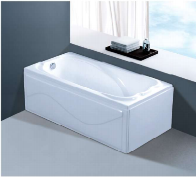 Bồn tắm acrylic hình chữ nhật kiểu Nhật hiện đại, lắp đặt thả xuống, có bộ xả