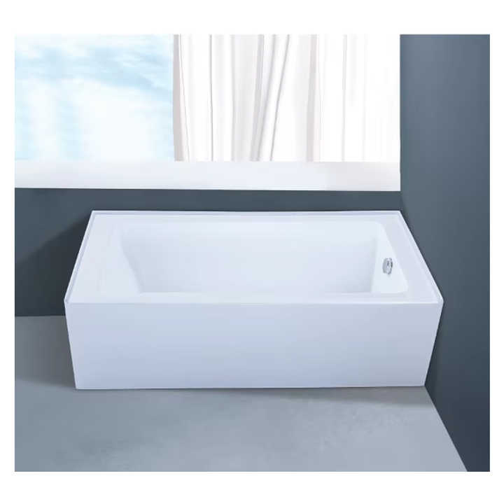 Bồn tắm acrylic trắng sang trọng lắp đặt kèm ốp chân giá xuất xưởng