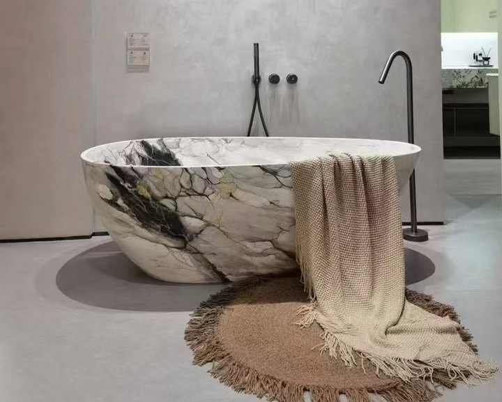 Bồn tắm tự do bằng đá cẩm thạch trắng nhân tạo cao cấp thiết kế tùy chỉnh bán buôn