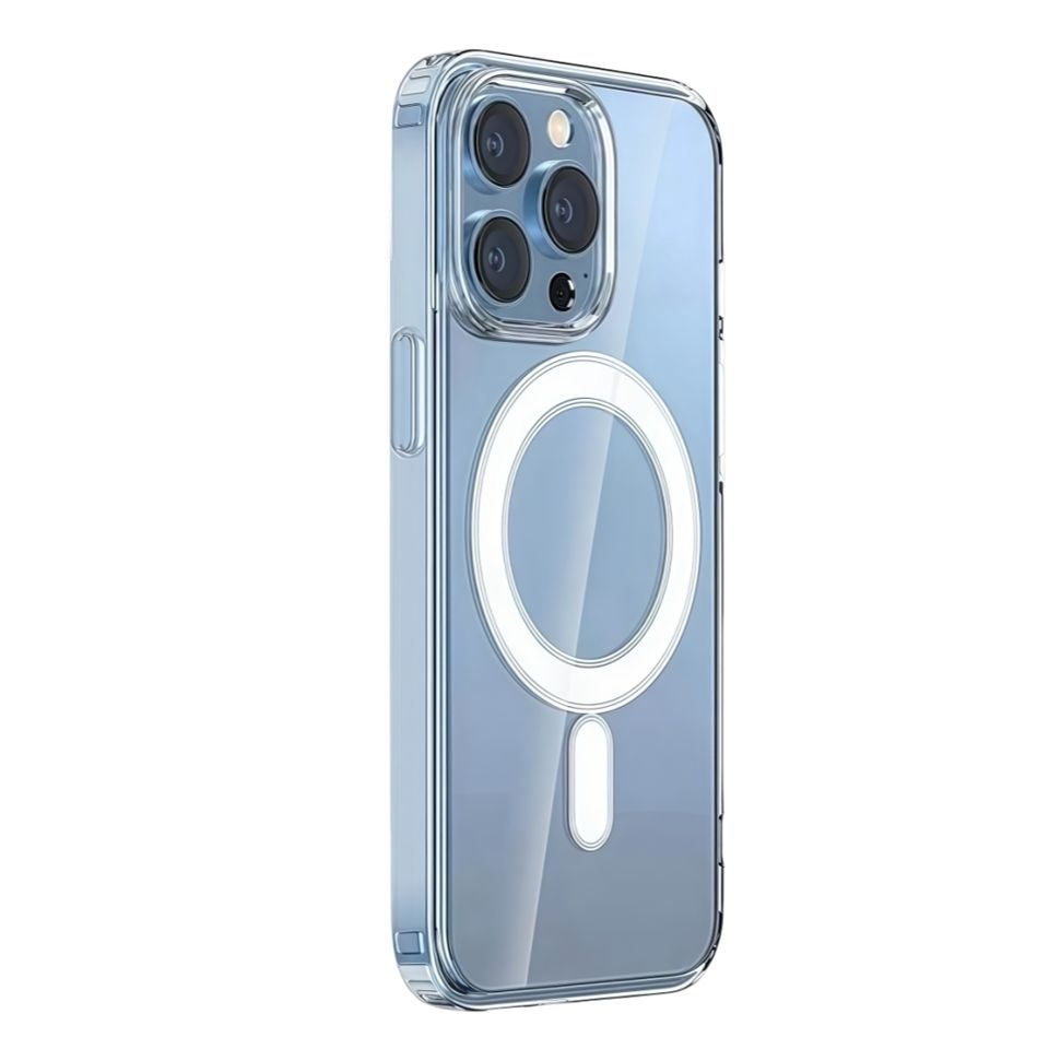 Ốp lưng điện thoại TPU+PC trong suốt cao cấp chống sốc dành cho iPhone 16, hỗ trợ sạc không dây và nắp lưng từ tính