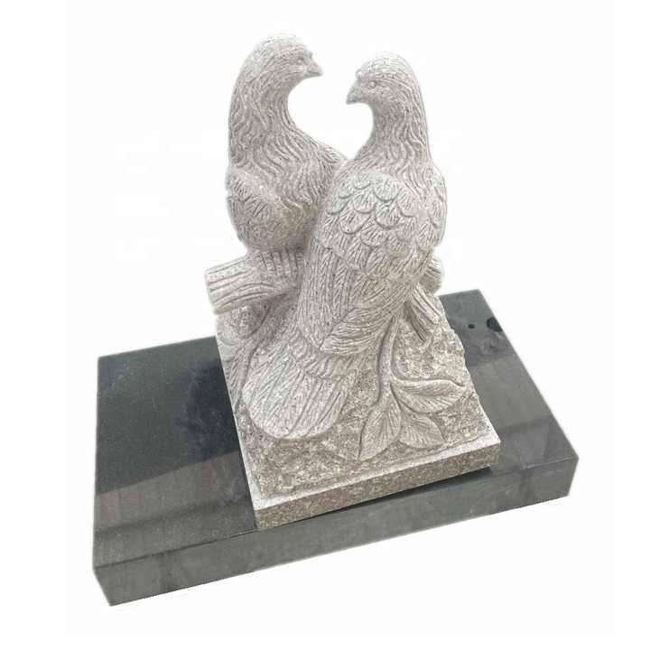 Đá Mộ Tượng Chim Bồ Câu Khắc Tay Từ Đá Granite Tự Nhiên