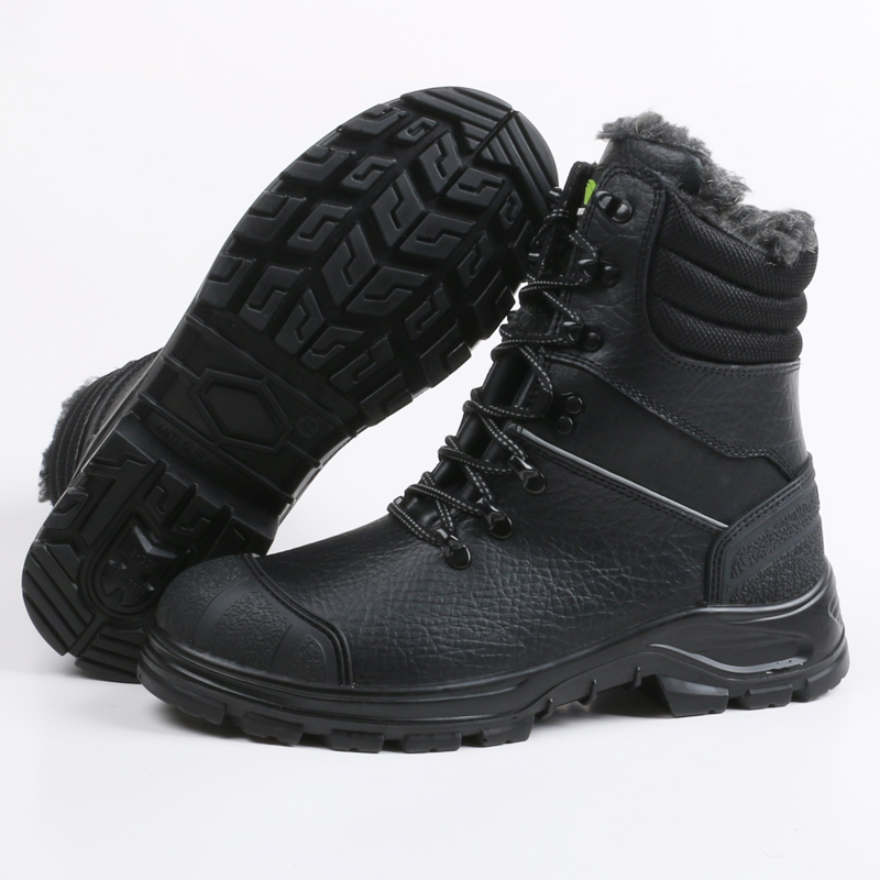 Giày bảo hộ mùa đông da dập nổi lót lông